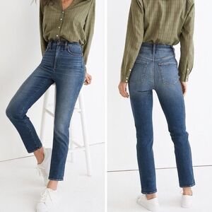 NEW Madewell Curvy Stovepipe‎ Jeans in Dearham Wash, 33